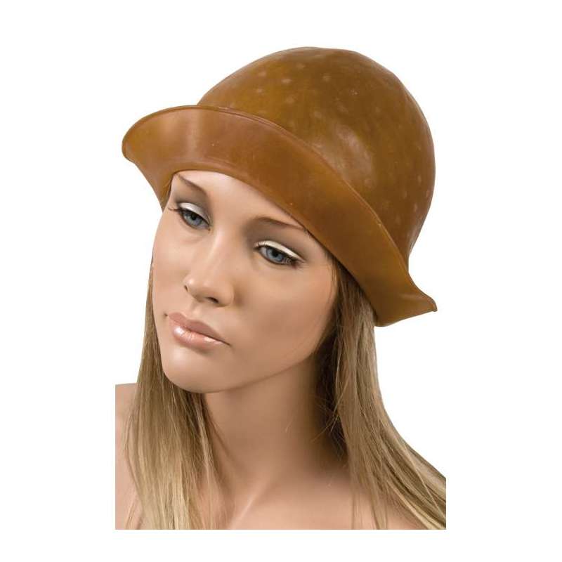 GORRO MECHAS CAUCHO MARRON